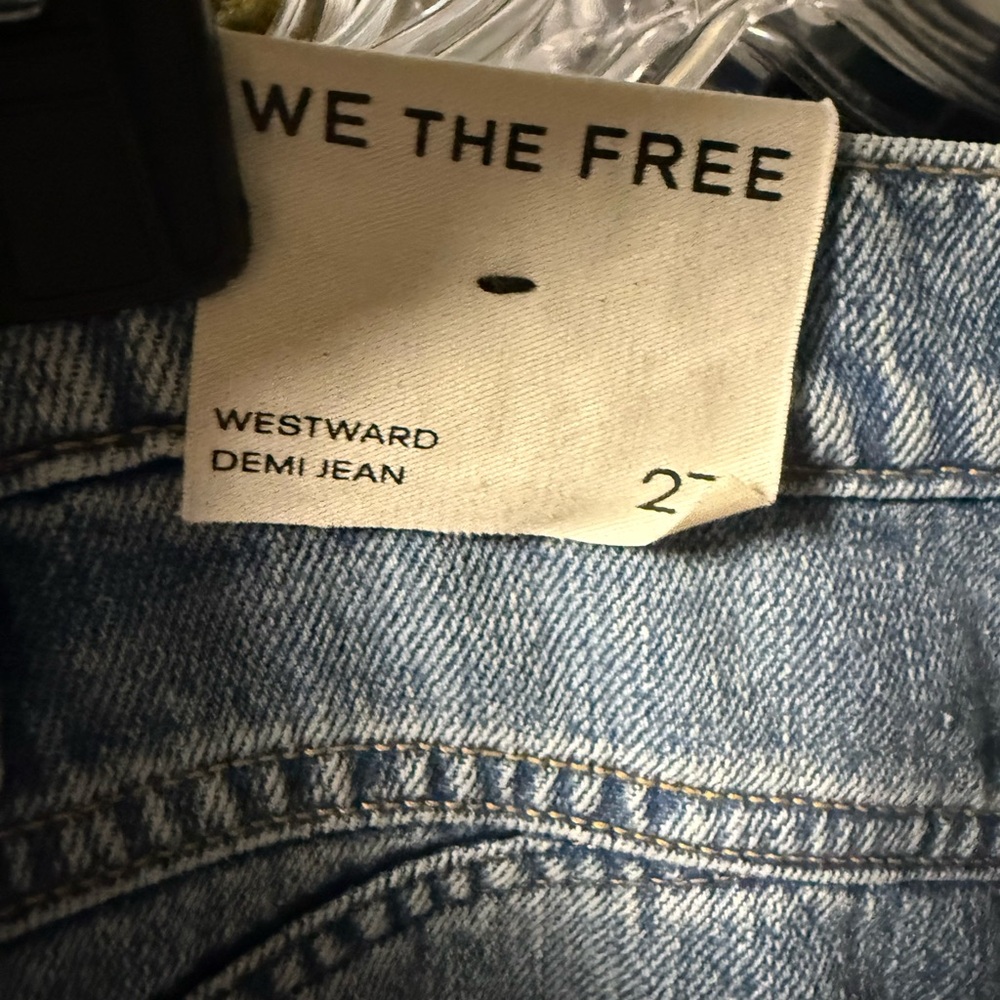 Free People Light Blue Wide Leg Flare Jeans - Picture 8 of 10